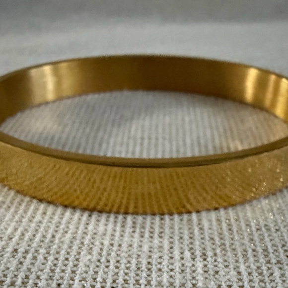 Gold Tone Floral Crystal Hinged Bangle Bracelet - Picture 4 of 5
